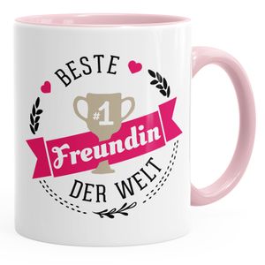 Kaffee-Tasse beste Freundin der Welt Geschenk für Freundin MoonWorks® rosa unisize