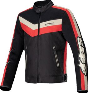 Alpinestars T-Dyno Air Motorrad Textiljacke, schwarz/beige/rot, L