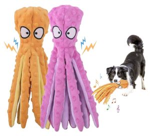 2Stk Quietschende Hundespielzeug Krake Plüschspielzeug für Hunde,keine Füllung,Sicher Kauspielzeug für Hunde