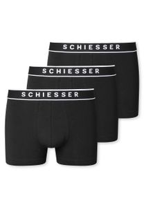 Schiesser 3er Pack - 95/5 - Organic Baumwolle Retro Short / Pant Körpernahe Shorts mit Webgummibund , Kontraststarke Logo-Prägung am Bund, Elastische Single-Jersey-Qualität