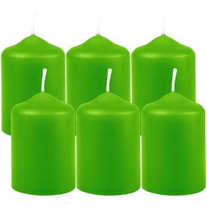Wachskerzen "Lime" Stumpenkerzen Ø4cm x 6cm ( 6 Stück ) Teelicht Durchmesser, in vielen Farben - Hergestellt in EU - Kerzen Blockkerzen - Wachs Stumpen
