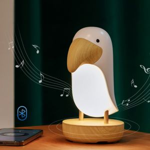 Nachtlicht LED Tukan Stilllicht mit Bluetooth Funktion, USB-aufladung Nachtlicht Hause Schlafzimmer Licht Dimmbar -Weiß