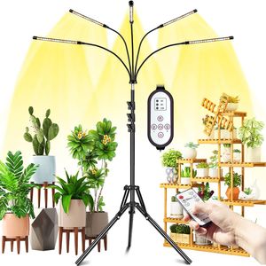 Pflanzenlampe Mit Ständer Fernbedienung Led Vollspektrum Zimmerpflanzen Sonnenlicht Grow Lampe Pflanzenlicht (Timer, 3 Modi, 10-Level-Helligkeit)