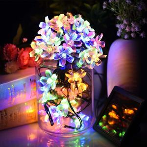 Salcar LED 5m Lichterkette Außen bunte Solar Wasserdicht Lichterkette LED mit 20 Kirschblüten Lichter Weihnachten Gartenleuchten LED Solar Garten Deko Salcar LED 5m Lichterkette Außen bunte Solar Wasserdicht Lichterkette LED mit 20 Kirschblüten Lichter Weihnachten Gartenleuchten LED Solar Garten Deko
