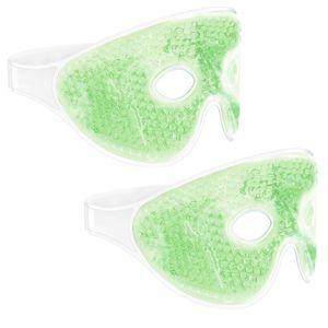 Navaris 2x Augenmaske kühlend - Augen Gel Maske Set - Kühlmaske Kühlpack Kühlpad Kompresse Kühlkissen - kühl warm Gelmaske Kühlbrille