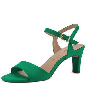 Tamaris Damen Sandale Sandalette Stoff weiche Haptik 1-28028-42, Größe:37 EU, Farbe:Grün
