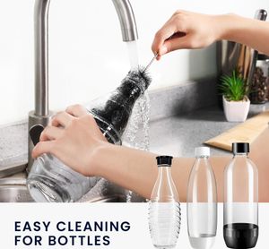 kwmobile Bürste kompatibel mit SodaStream Crystal 2.0 DUO Terra - Spülbürste für Flaschen Vasen Gefäße - Flaschenbürste für Wassersprudler
