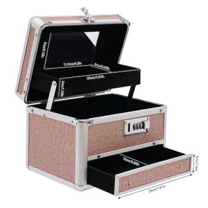 Aufbewahrungsboxen Kosmetik Nagelwerkzeuge Box Makeup Organisator Beauty Case Rosa