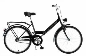 Kands Folding bicykel, 140-170 cm vysoký, 24", Čierna
