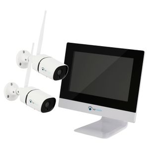 LUVISION WLAN Funk Kamera Set Überwachungssystem mit Monitor HDD-Rekorder & Cloud Speicher 4 bis 8 IP Kameras & App, Kameras:2 Kameras