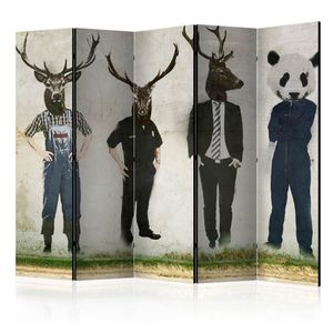 5-teiliges Paravent - Man or Animal? II [Room Dividers] 225x172 cm