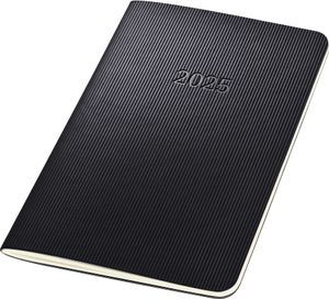 SIGEL C2585 Monats-Kalenderheft Conceptum 2025 - ca. A6 - schwarz - Softcover - 2 Seiten = 1 Monat - 64 S. - PEFC-