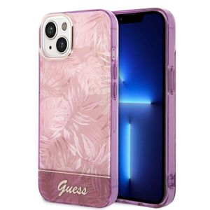 GUESS iPhone 14 Plus Hülle, Jungle Blumen Kollektion, GUHCP14MHGJGHP, Rosa