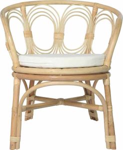 vidaXL Esszimmerstuhl mit Kissen Rattan und Leinen