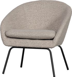WOOOD Ditte Sessel aus Boucléstoff mit Metallbeine, Grau