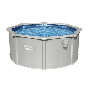 Kompletná súprava oceľového nástenného bazéna Bestway® Hydrium™ s pieskovou filtráciou Ø 300 x 120 cm, žulovo sivá, okrúhla
