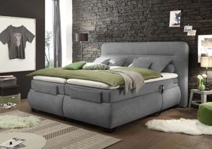 Evolution Boxspringbett mit Motor 180x200cm elektrisch Doppelbett Dunkelgrau, Ausführung:Variante 3