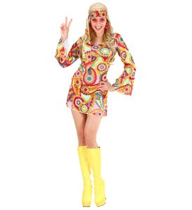 Hippie Girl Kleid mit Stirnband, Groesse:XL