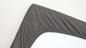 Snoozing - Baumwolle - Kinderspannbettlaken - Wiege - 40x80 cm - Anthrazit