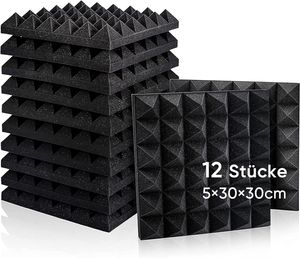 Fstop Labs 12 Stücke Schallabsorber, 3D Hochdichte Akustikschaumstoff, , für Wand, Tonstudio,
