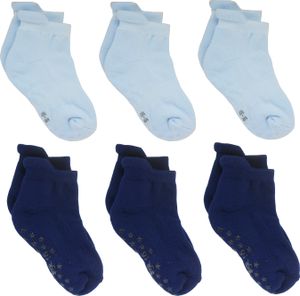 Yalion 6er Pack Baby Socken Antirutschsocken Halbplüsch für Baby Mädchen Jungen in Blau Dunkelblau(15-16 EU)