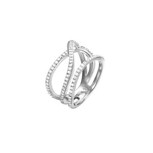 Joop Damen Ring Edelstahl Silber Zirkonia Refined JPRG00796A1, Ringgröße:56 (17.8 mm Ø)