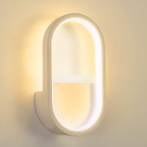 Heilmetz Wandleuchte 15W LED Wandlampe mit 3 Lichtfarben(3000K-6000K) Weiß Innen Modern Stil für Wohnzimmer Schlafzimmer Treppenhaus Flur