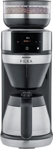 Severin KA 4852, Filterkaffeemaschine, Kaffeebohnen, Eingebautes Mahlwerk, 1520 W, Schwarz, Silber