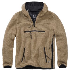 Brandit Hoody / Sweatshirt Teddyfleece Worker Pullover in Camel-M