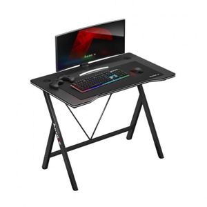 Huzaro Hero 1.4 | Computertisch Gamingtisch Schreibtisch Bürotisch | 100 x 50 cm | Kabeldurchführung | Stahlkonstruktion Carbon Tischplatte | Schwarz