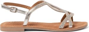 Lazamani Malia Damen Leder-Sandalen Silver Größe 38