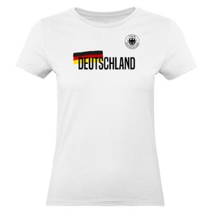 EM Fan Shirt Deutschland Europameisterschaft 100% Baumwolle T-Shirt Rundhals Fanartikel Alle Größen Damen Fan-Shirt , Größe wählen:XL, Motiv wählen:Team Deutschland Damen 14