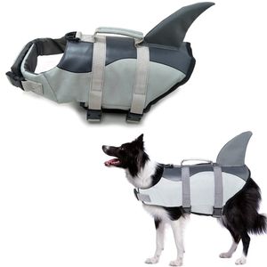 Hundeschwimmweste Meerjungfrau, Ripstop-Hundeschwimmwesten mit Rettungsgriff für kleine, mittelgroße und große Hunde, Haustier-Sicherheits(Grau,XL)