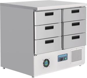 Polar Serie G Kühltisch mit 6 Schubladen 240L