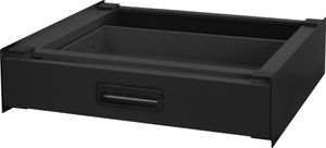 Spojovací rám ML-Design z oceli, černý, pro pračku/sušičku, s výsuvnou zásuvkou