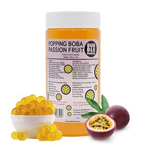Popping Boba-Fruchtperlen für Bubble Tea | Maracuja- Fruchtige Tapioka Perlen von Bubble Mania - 450 G