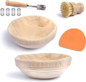 Brotgärkörbe – Komplettes Brotgärset, Gärkörbe für Sauerteig – Brotbackset – Artisan Brotgärkörbe