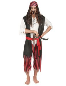 Seeräuber Kostüm Pirat schwarz-rot-weiss