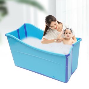 Faltbare Tragbare Rechteckige Badewanne 98 * 50 * 56cm Mobil Bathtub Badesauna für Erwachsene Kinder Baby (blau)