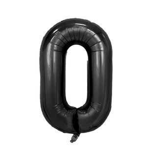 Folienballon Zahl 0, ca. 100 cm, schwarz