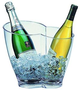 APS Wein- / Sektkühler  /// 30,5 x 21,5 cm, H: 26 cm  /// MS, glasklar, 4 Liter  /// für 2 Flaschen geeignet /// 36056