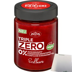 Zentis Triple Zero Aufstrich Erdbeere Brotaufstrich (185g Glas) + usy Block