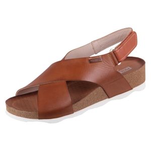 Pikolinos Damen Sandale Leder gekreuzte Riemen Slingback Mahon W9E-0912, Größe:37 EU, Farbe:Braun