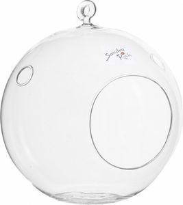 Nohel Záhradná váza BALL so závesom+2 otvory sklo d10x11cm