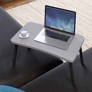 Stolek na notebook Holbæk na postel Skládací přenosný stolek na postel 24 x 59 x 35 cm Stolek na notebook Snídaňový podnos šedý