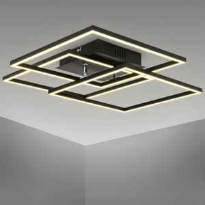 LED Deckenlampe Leuchte schwarz 56x56cm schwenkbar 40W Wohnzimmer Büro warmweiß