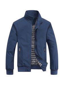 Herren Solid Color Coat Holiday Ständer Kragen Jacke Geschäft Full Reißverschluss Outwear,Farbe:Navy blau,Größe:Xl