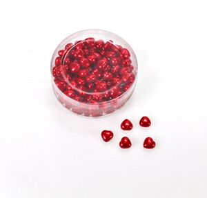 144 Perlen Herzen rot 1cm Streudeko Hochzeit Liebe Valentin Schmuck Basteln