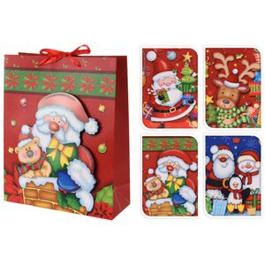 12 x Geschenktüte für Weihnachten aus Papier - Geschenktasche aus Papier für Weihnachten - Geschenkverpackung Weihnachten - Papiertüte Weihnachten