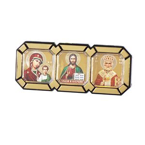 Ikone Auto Triptych GM von Kazan Jesus Nikolaus икона авто тройник 1223